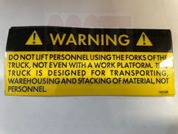 142526 [LINDE] DO NOT LIFT WARNING DECAL * OEM
